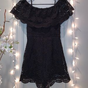 Black Lace Romper